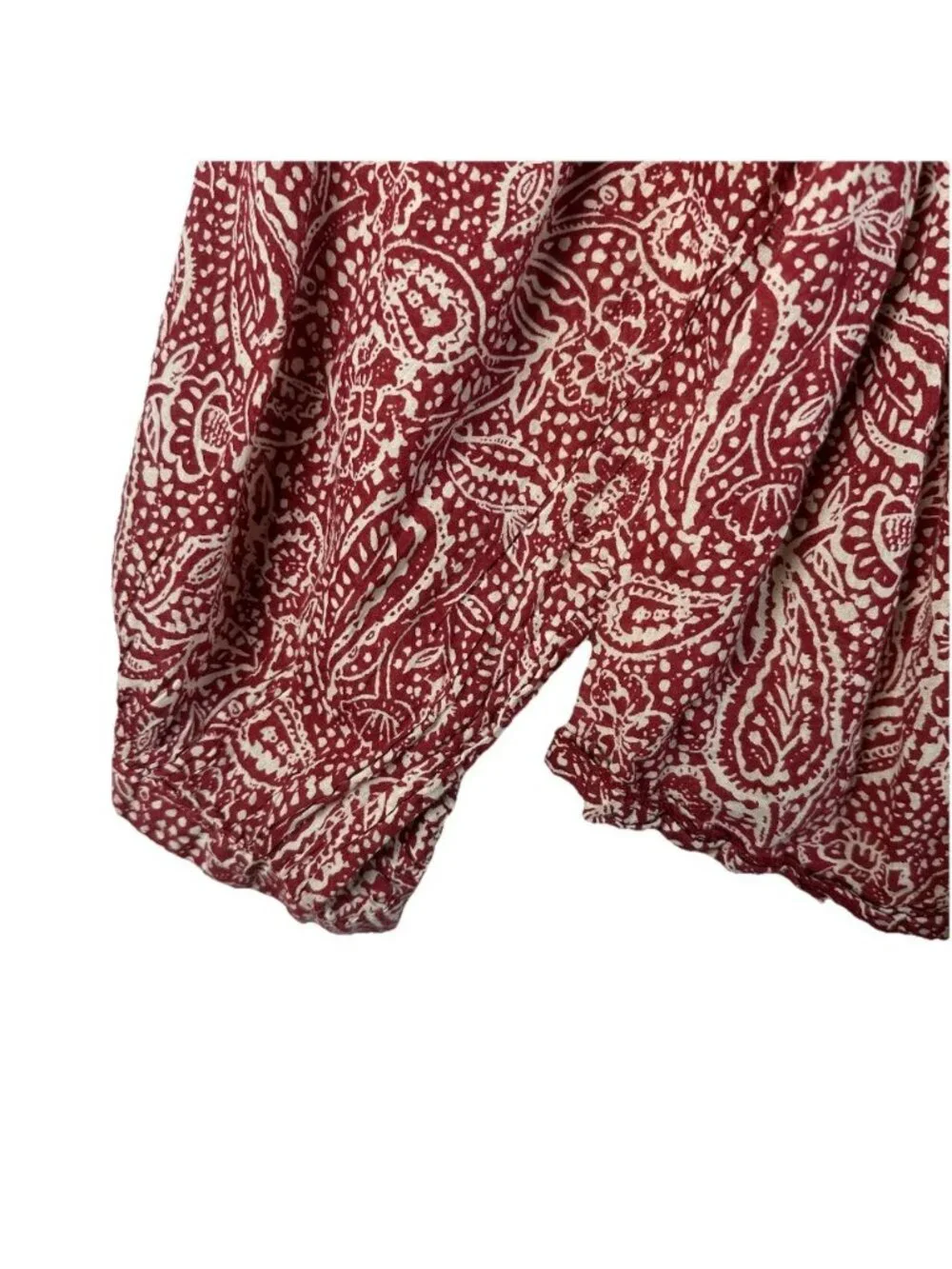 Free People Women's Size Small Cool Meadow Top Peasant Floral Oversized Red - Picture 6 of 13